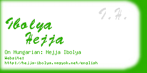 ibolya hejja business card